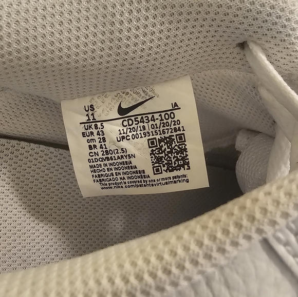 Nike Court Vision Low Women's Shoes size 11 white - Picture 6 of 7